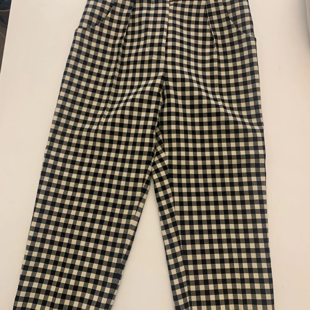 PETAR PETROV Women's High Waisted Check Wool Trousers 38 S - Picture 3 of 5